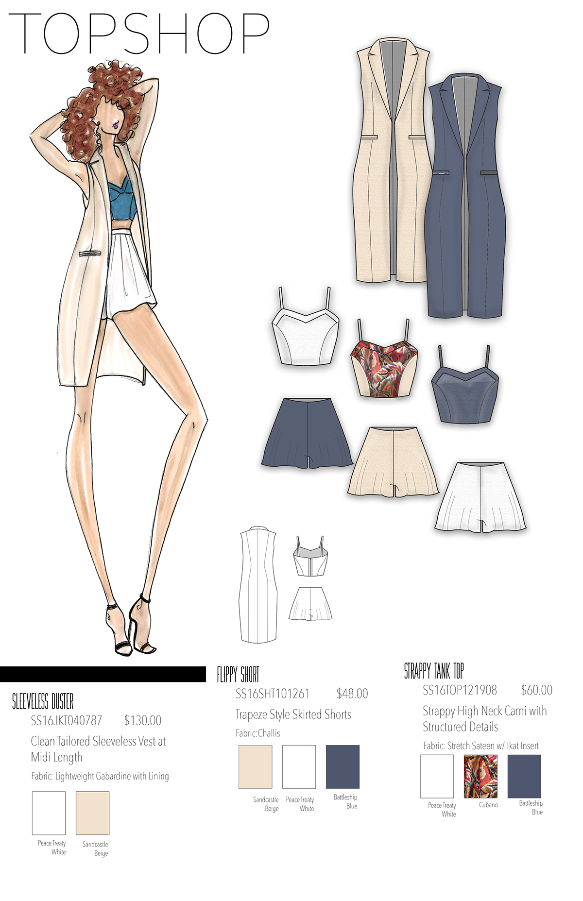 Fashion illustrator FIDM portfolio Student Portfolio 2015 Topshop