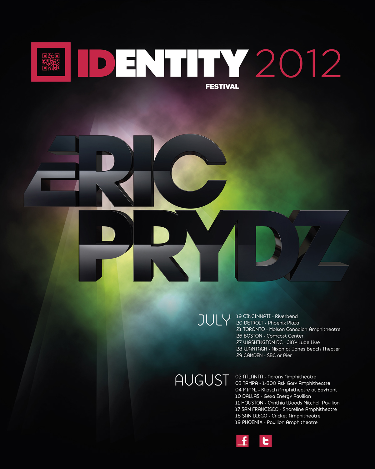 eric prydz dj performer abstract vintage pattern poster tour identity festival
