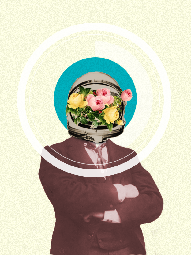Space  man flower collage circles thekillers pattern noise