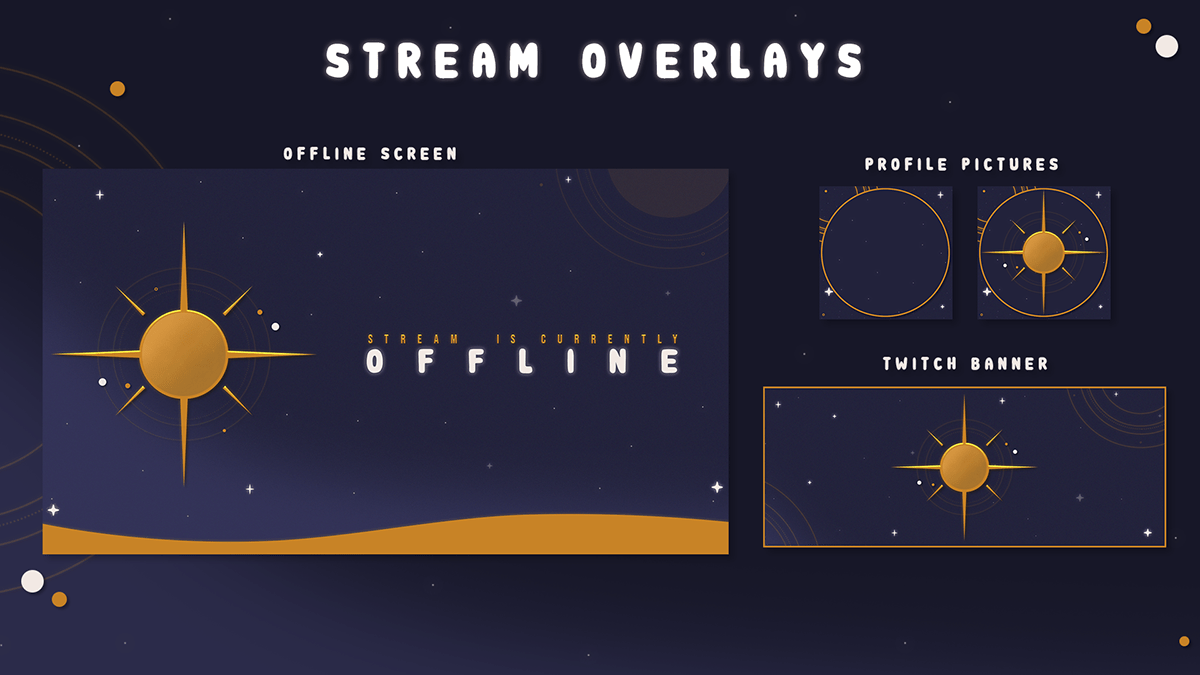 Twitch Overlay Animated Pack | Stream Scenes, Panels, Alerts, Banner, Profile Picture & Webcam