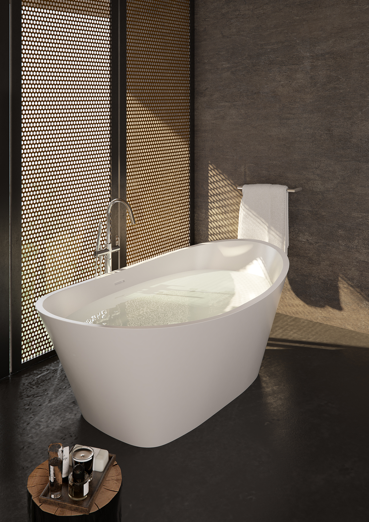 bathroom design Interior water bathtub SHOWER rain CGI rendering bath