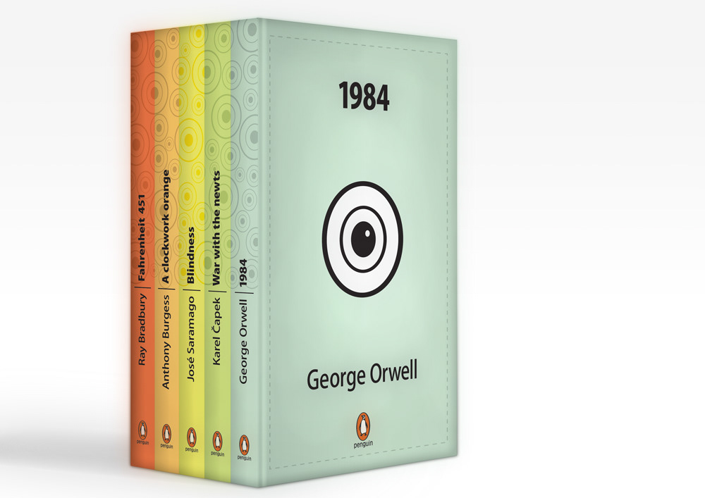 book design book series a clockwork orange war with the newts Fahrenheit 451 blindness