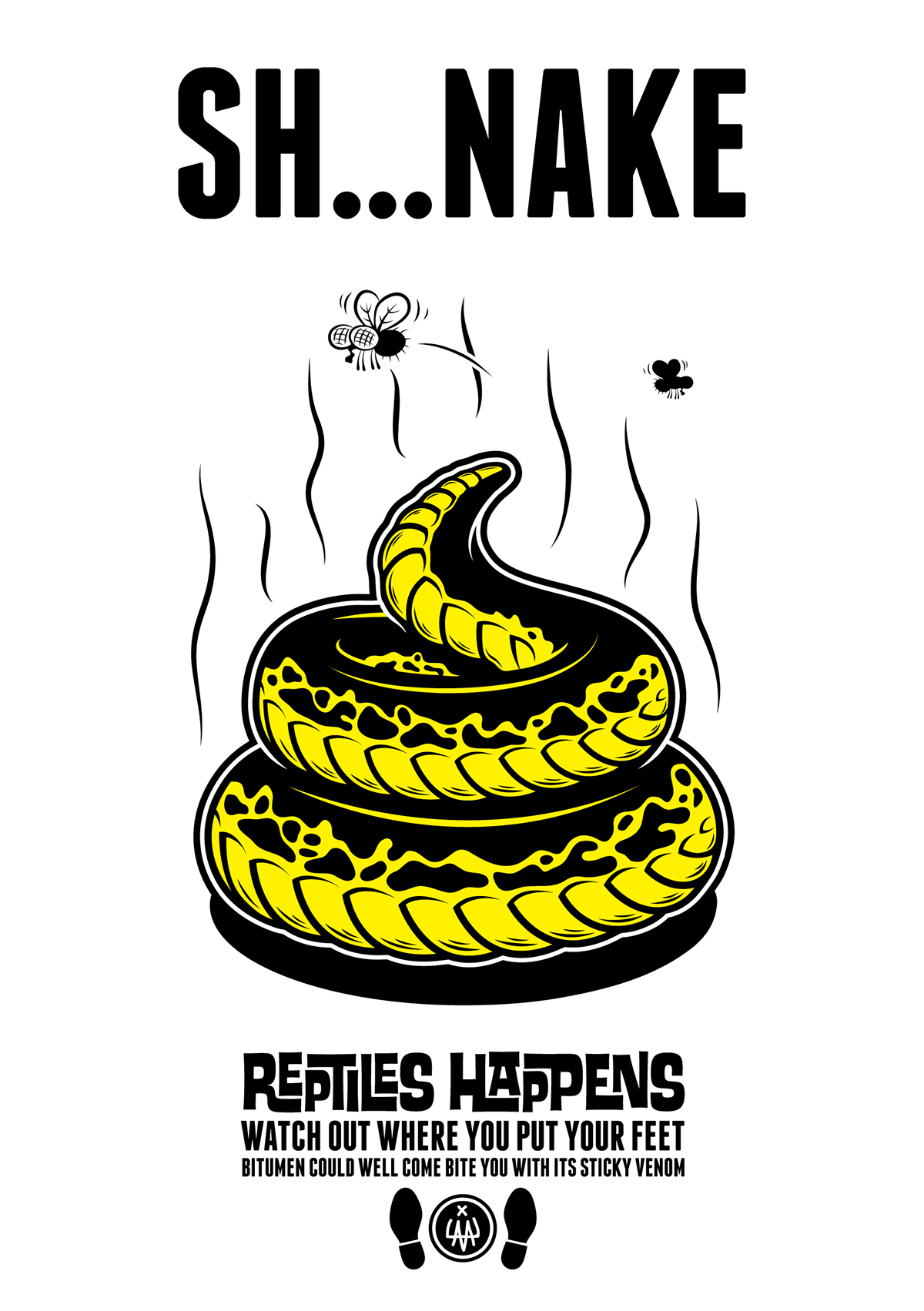 snake Shit humor yellow reptile danger