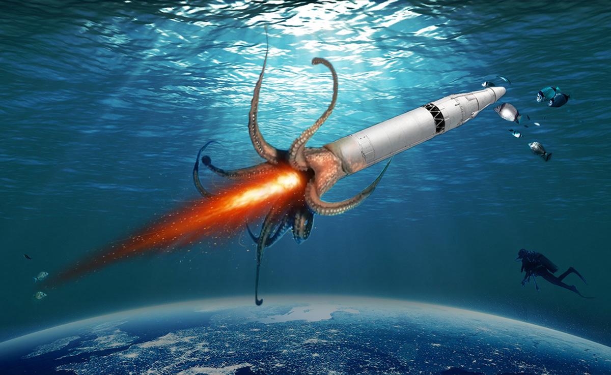 adventure creative digital fantasy idea photoshop rocket underwater Work  world
