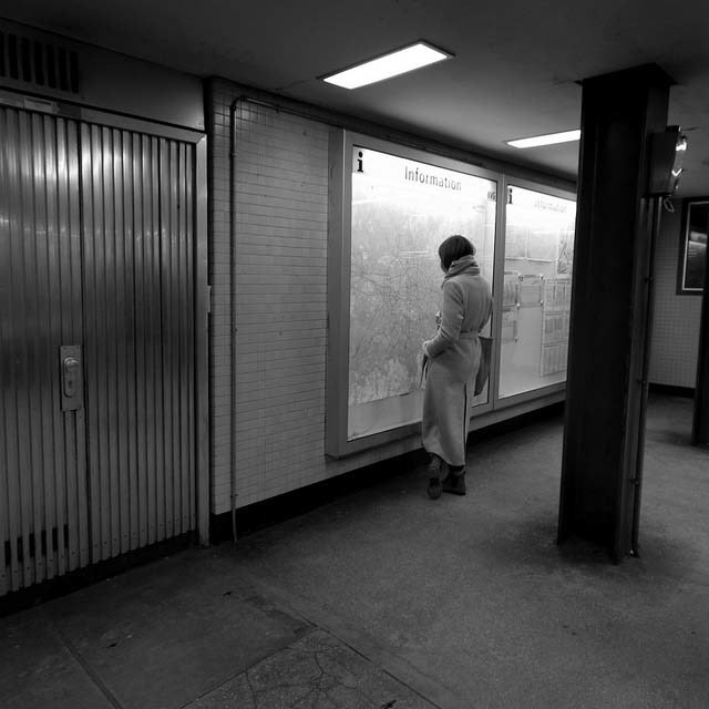 berlin film noir digital Katherine clarke square format underground subway germany nostalgic black and white