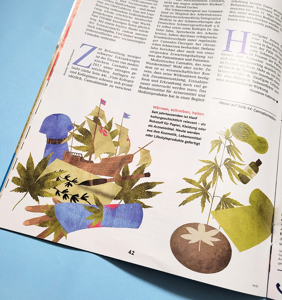 apotheken umschau article illustration cannabis Digital Art  editorial Editorial Illustration ILLUSTRATION  magazine Magazine illustration print