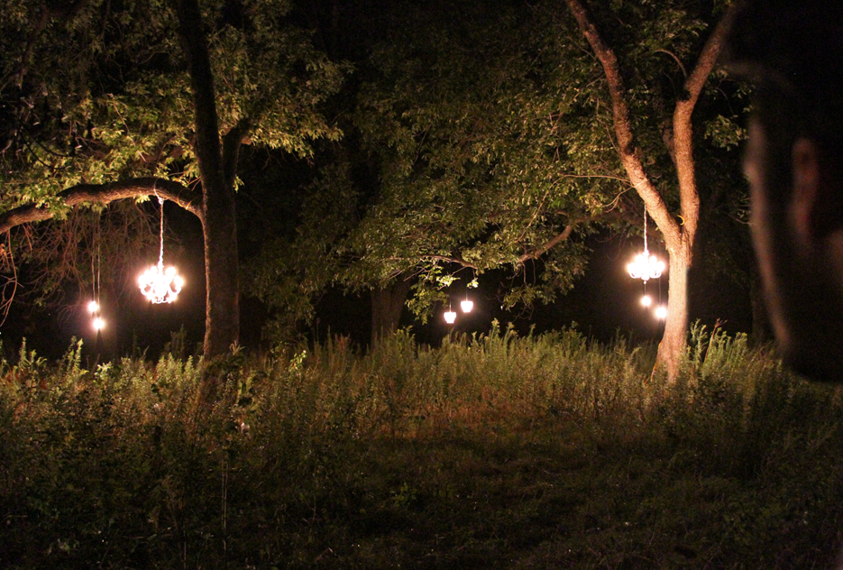 art video light light cord Denim trees forest chandelier light the world kto field wide angle lens ampersandandco.com