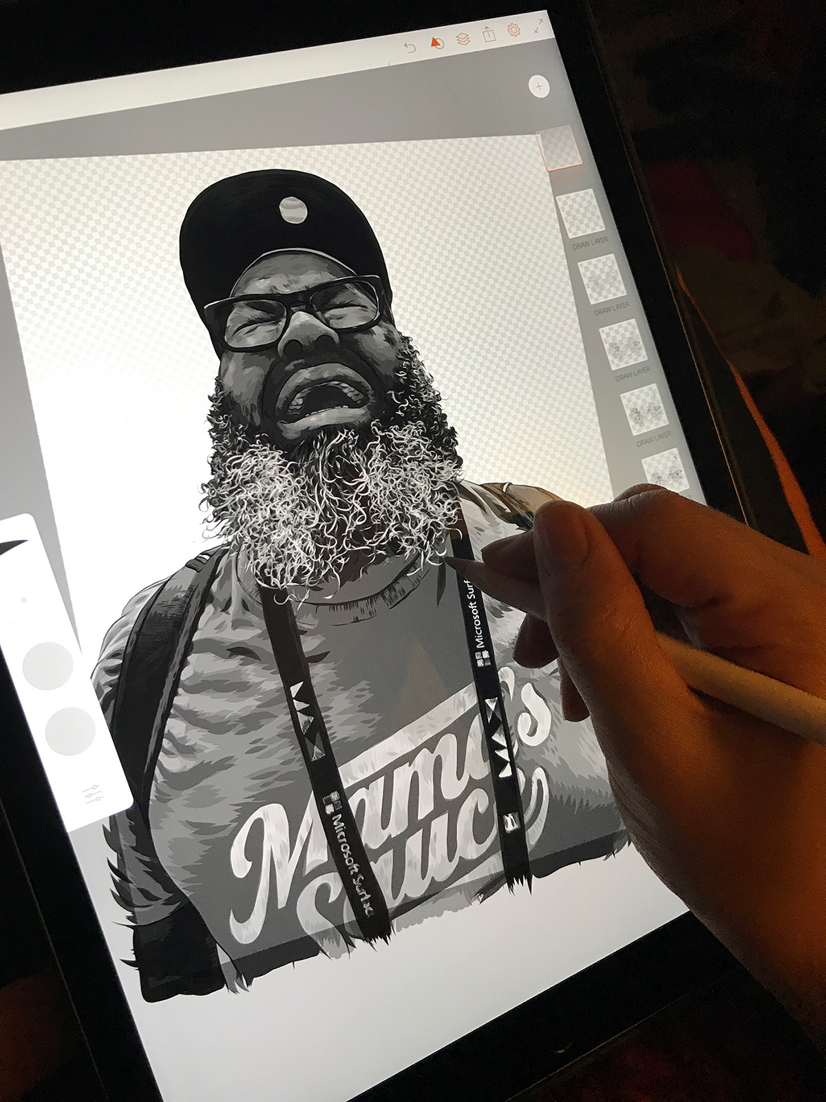 vector portrait beard rainbow Halo Icon saint apple pencil Adobe MAX adobe