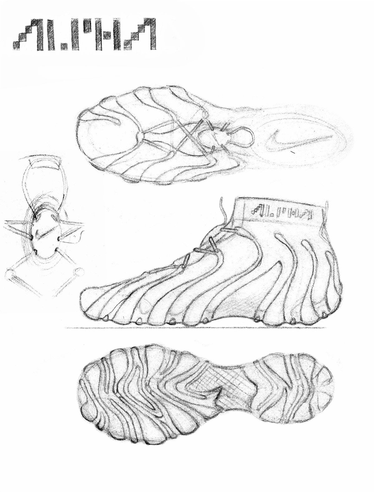 Nike adidas footwear shoes sketching