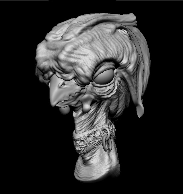 concept design 3D Character hell bird Zbrush photoshop Render digital Sculpt