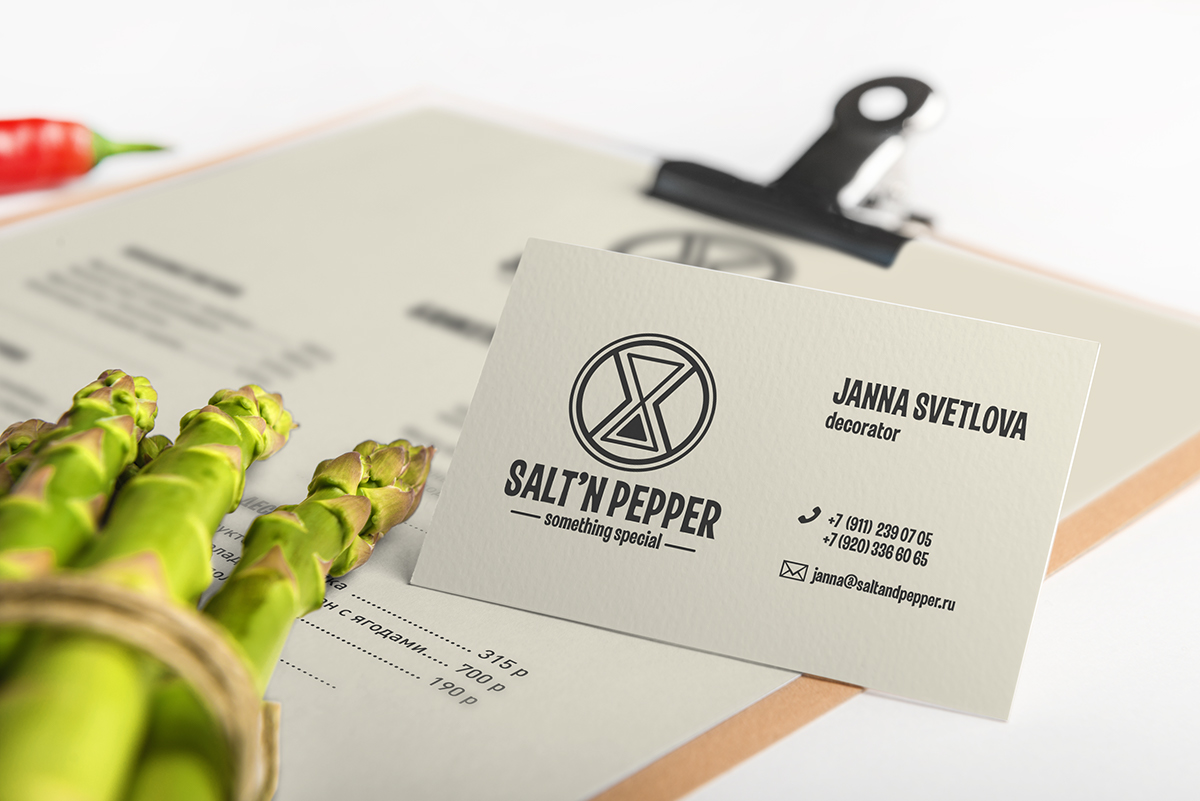 logo Logotype Corporate Identity Salt pepper salt and pepper pattern catering catering agency identity black White spice