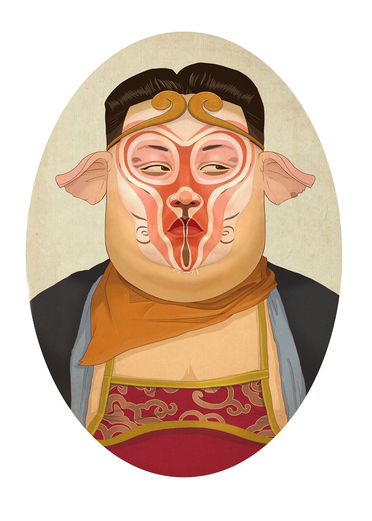 adobeawards ILLUSTRATION  portrait Three Little Pigs emperor's new clothes carricature chinese opera