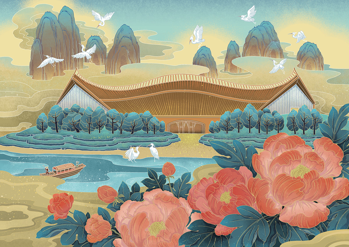 pop-up card china Landscape Dunhuang Yunnan Suzhou Chengdu Wuhan flower Cherry Blossom