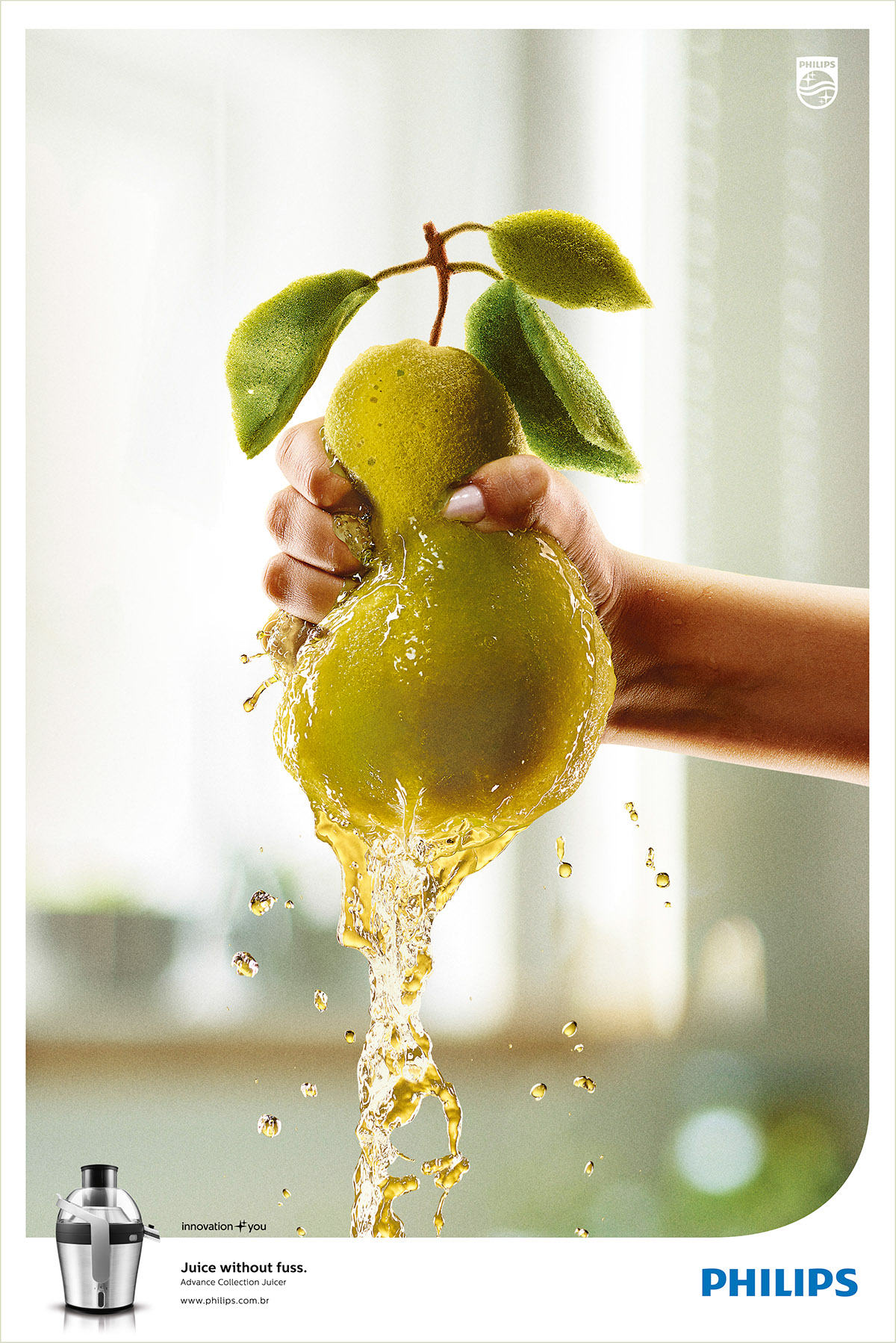 juice Juicer Philips ad poster Sponge Fruit Pineapple