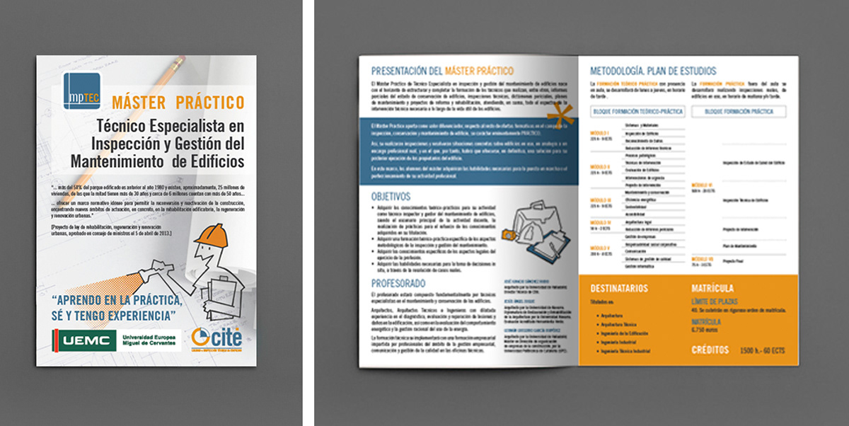 editorial diptico folleto informativo diseño gráfico