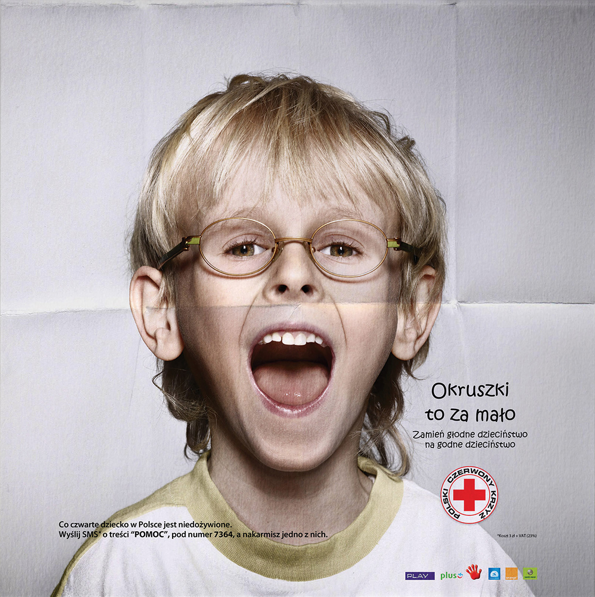 Adobe Portfolio Red Cross crumbs napkin children childhood Hungry charity polish Advertising 