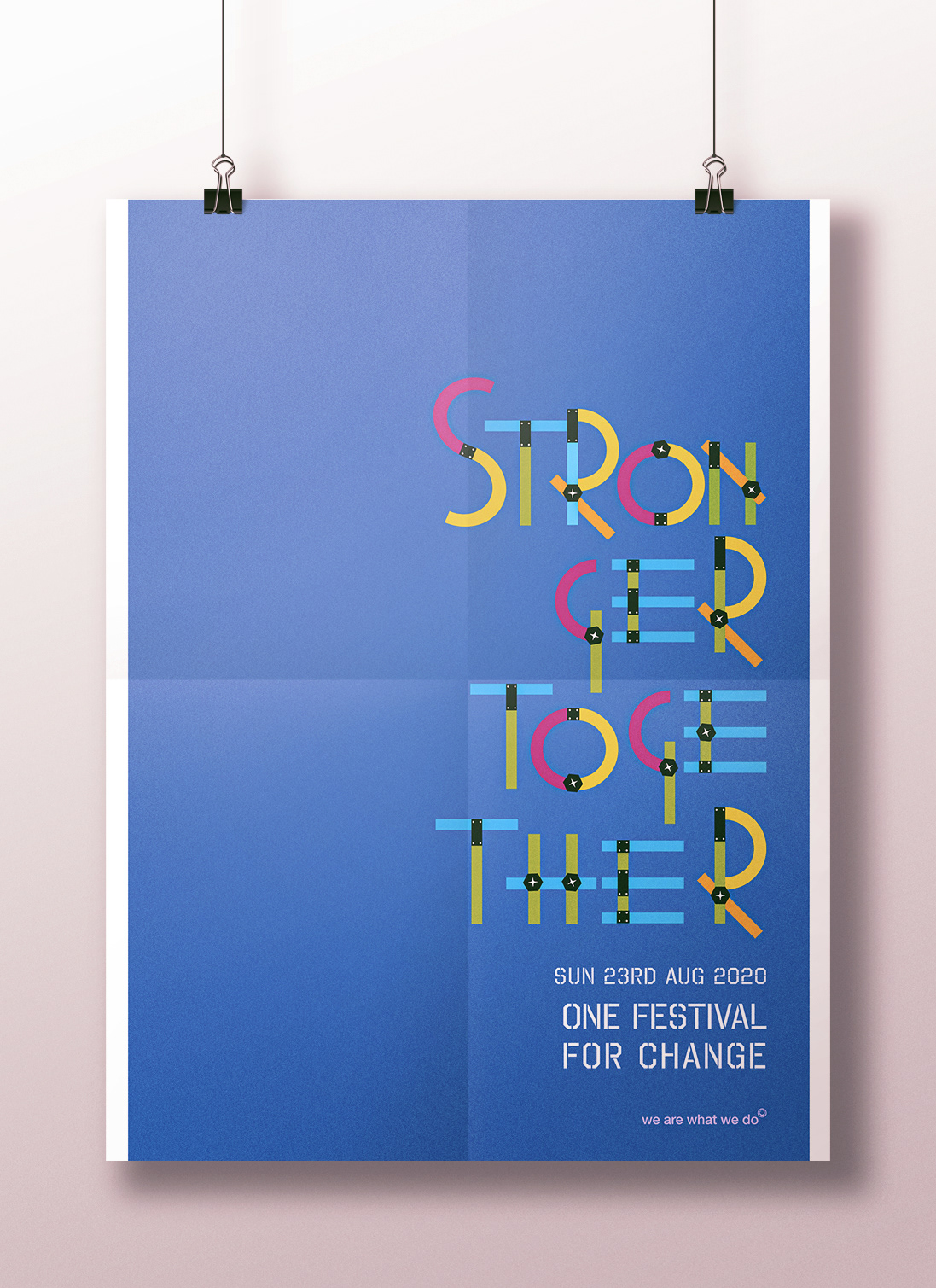 festival festival poster flyer Stronger Together typography  