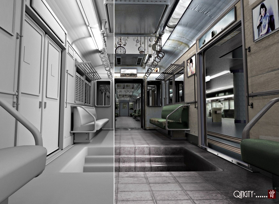 subway metro Terror 3D CG vray rendering