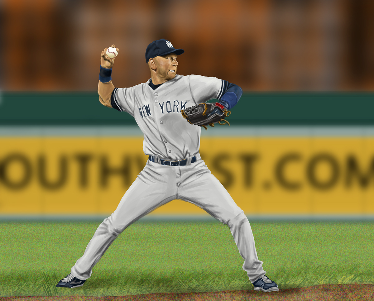 Derek Jeter baseball yankees respect Pinstripes sports digital painting photoshop