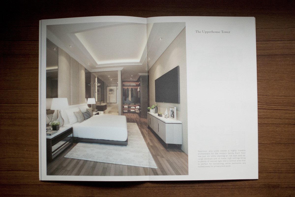 brochure wang residence apartment Layout print editorial wood natural