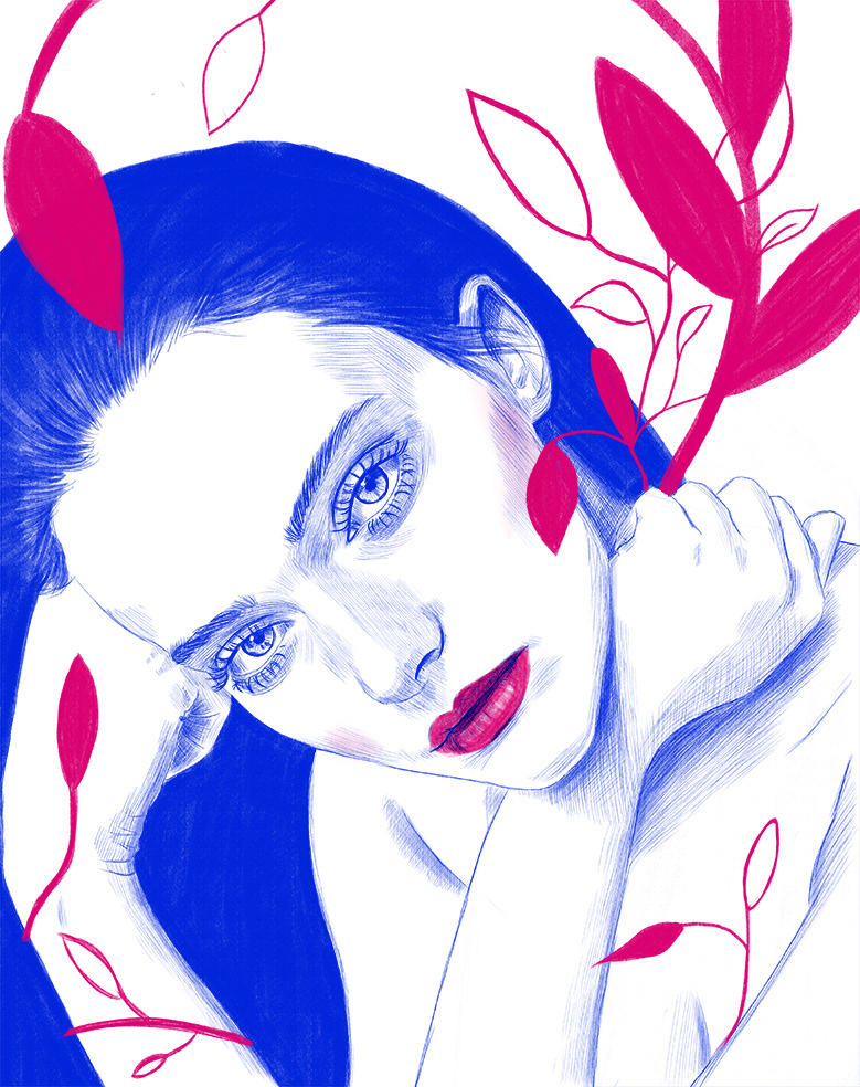 ILLUSTRATION  artwork digital illustration women portrait photoshop femininity womanportrait flowersillustration