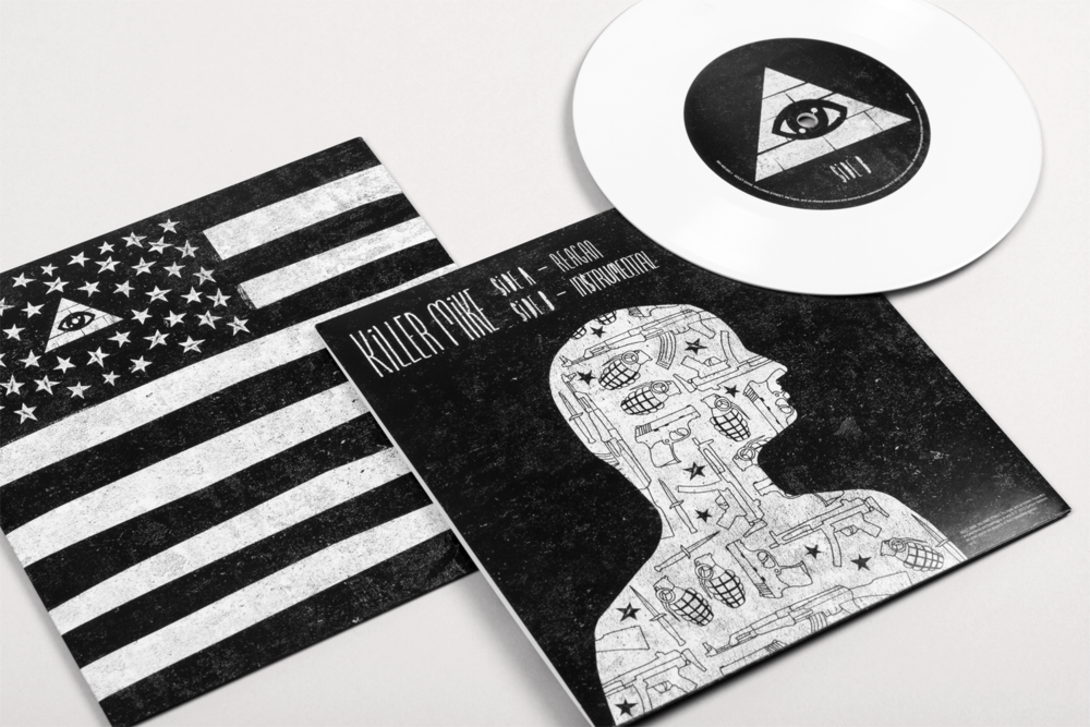 black White texture flag stars rap political anti Killer Mike vinyl record