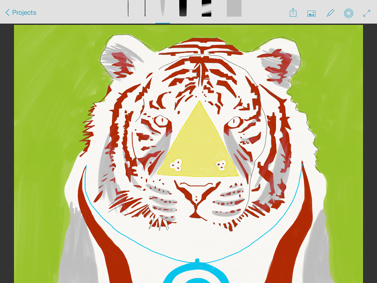 sketch iPad adobe adobe sketch step-by-step colors quick color tiger Nature Cheese