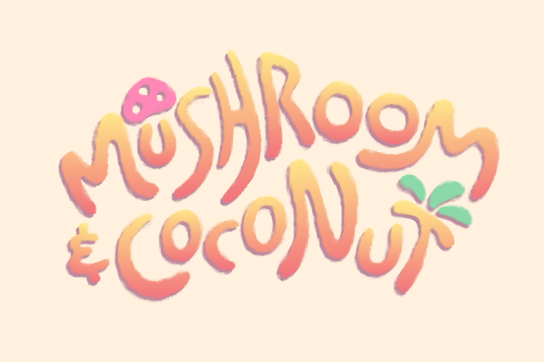 mushroom Coconut child illustration Character design 