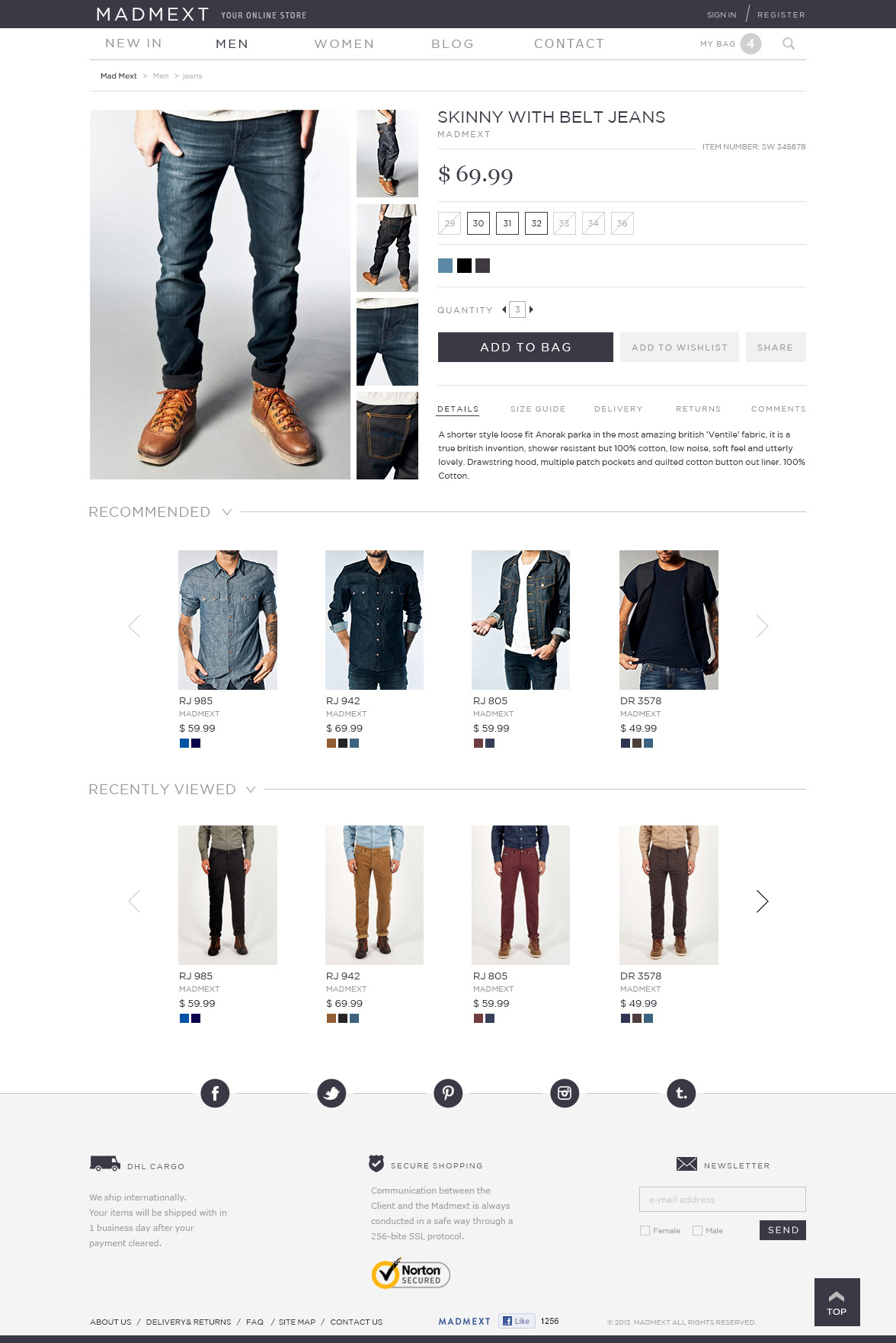 Web UI White E COMMERCE ArtDirection minimal flat Webdesign fashionweb