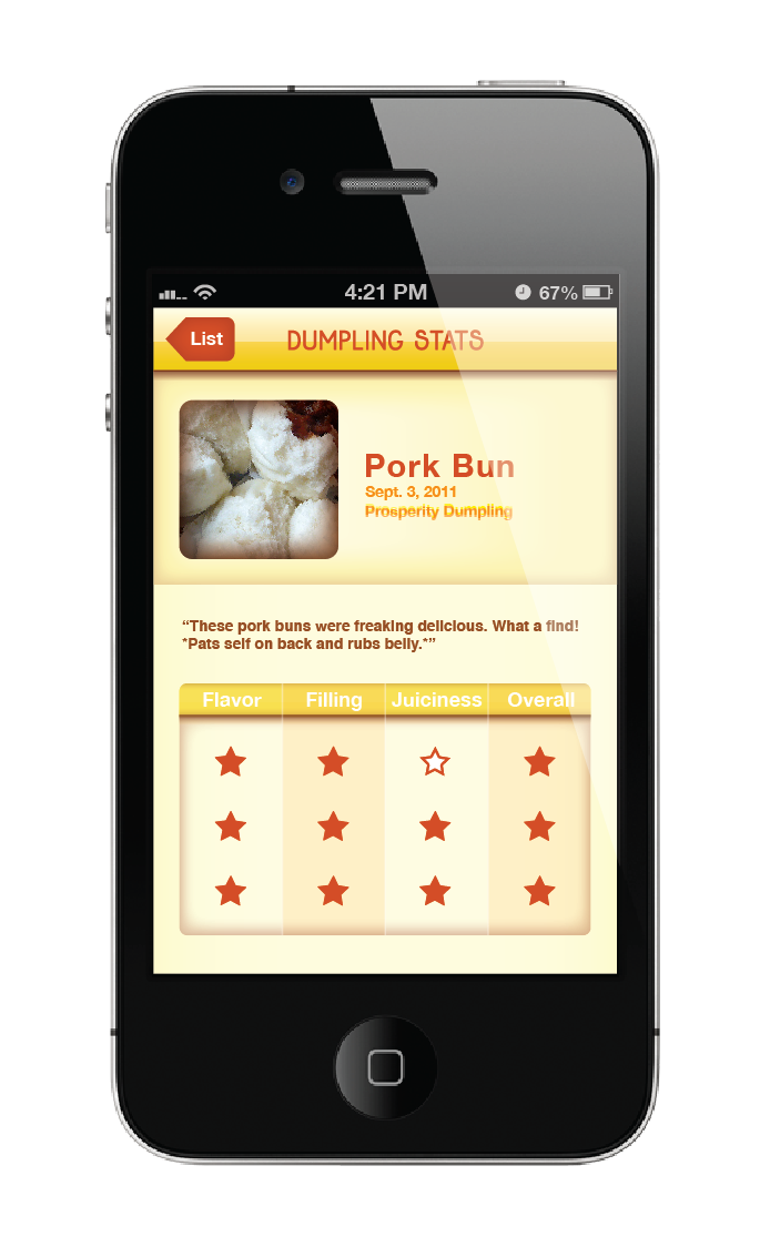 iphone iphone app app Mobile app Dumpling app mobile dumpling dumpling box dumplings Food  food app abby hirsh Pratt Institute pratt information design apps