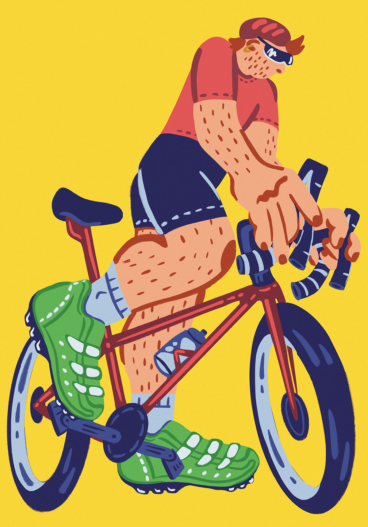 cartoon digital illustration Procreate ILLUSTRATION  Digital Art  artwork Drawing  Character design  Bike Cycling
