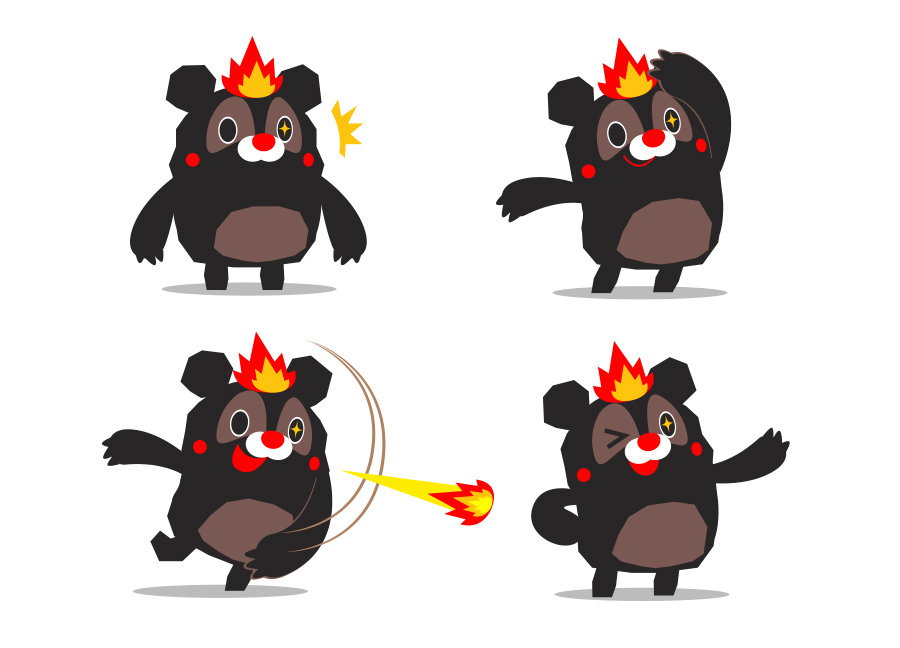 Mascot shop japan Competition bear volcanic rock cute Character fire flame