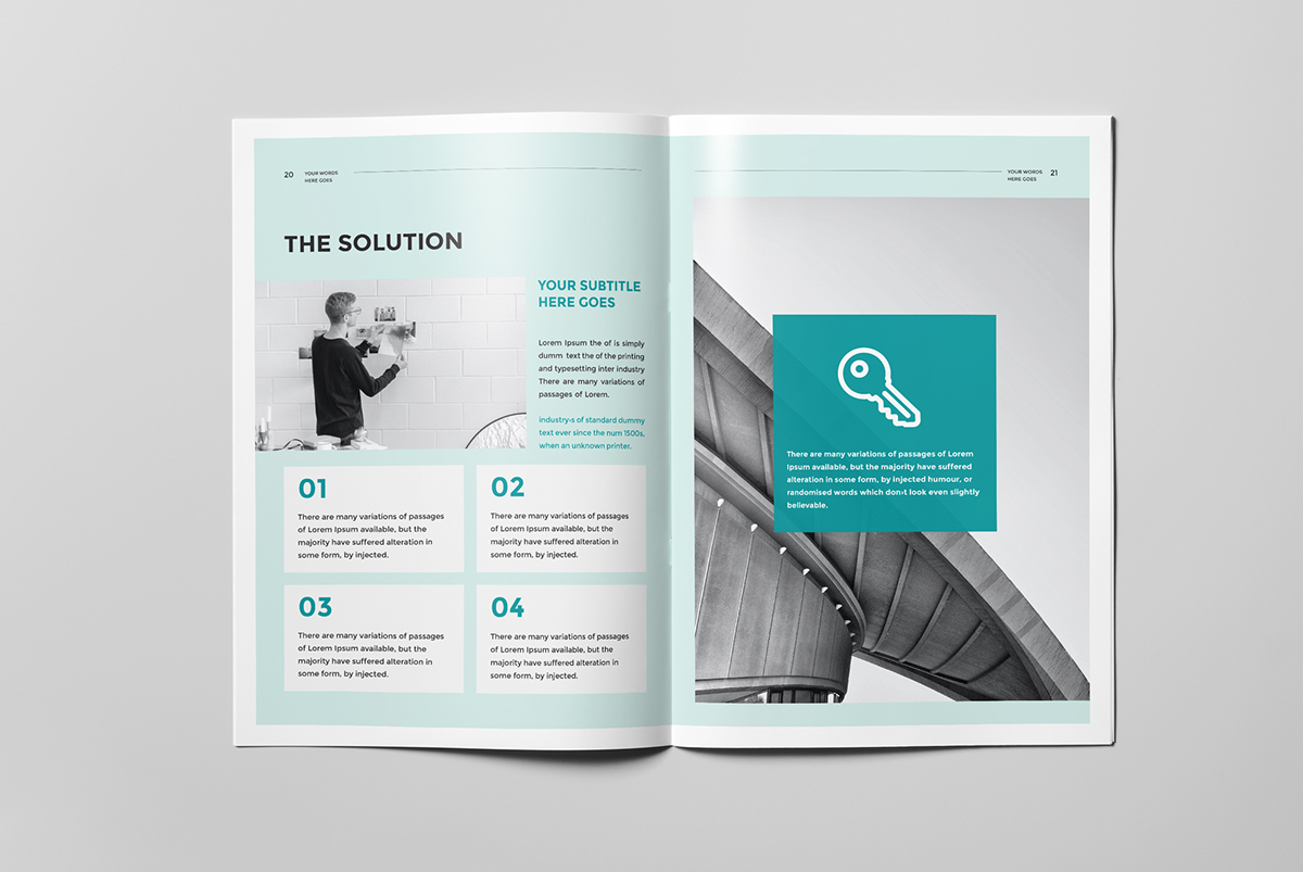 free template InDesign design graphic brochure logo corporate print CMYK a4 clean modern foundation sale