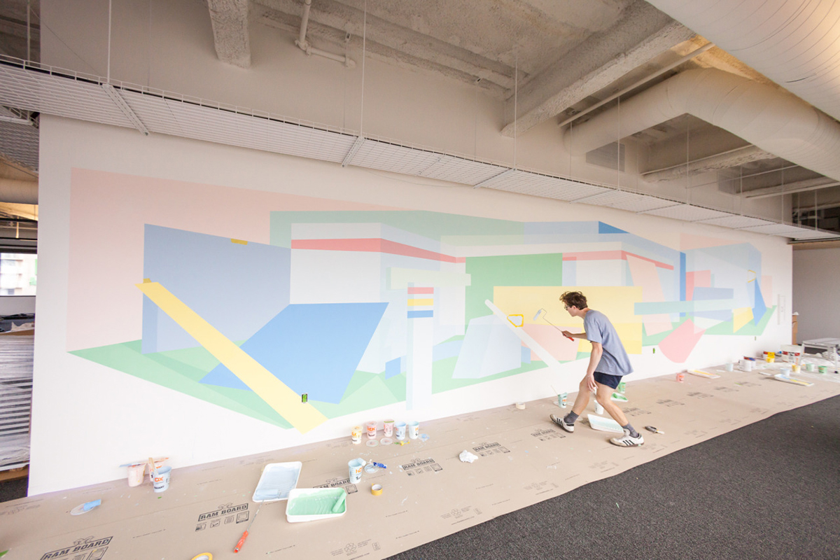 dolby Dolby Labs Mural Interior Perspective pastel