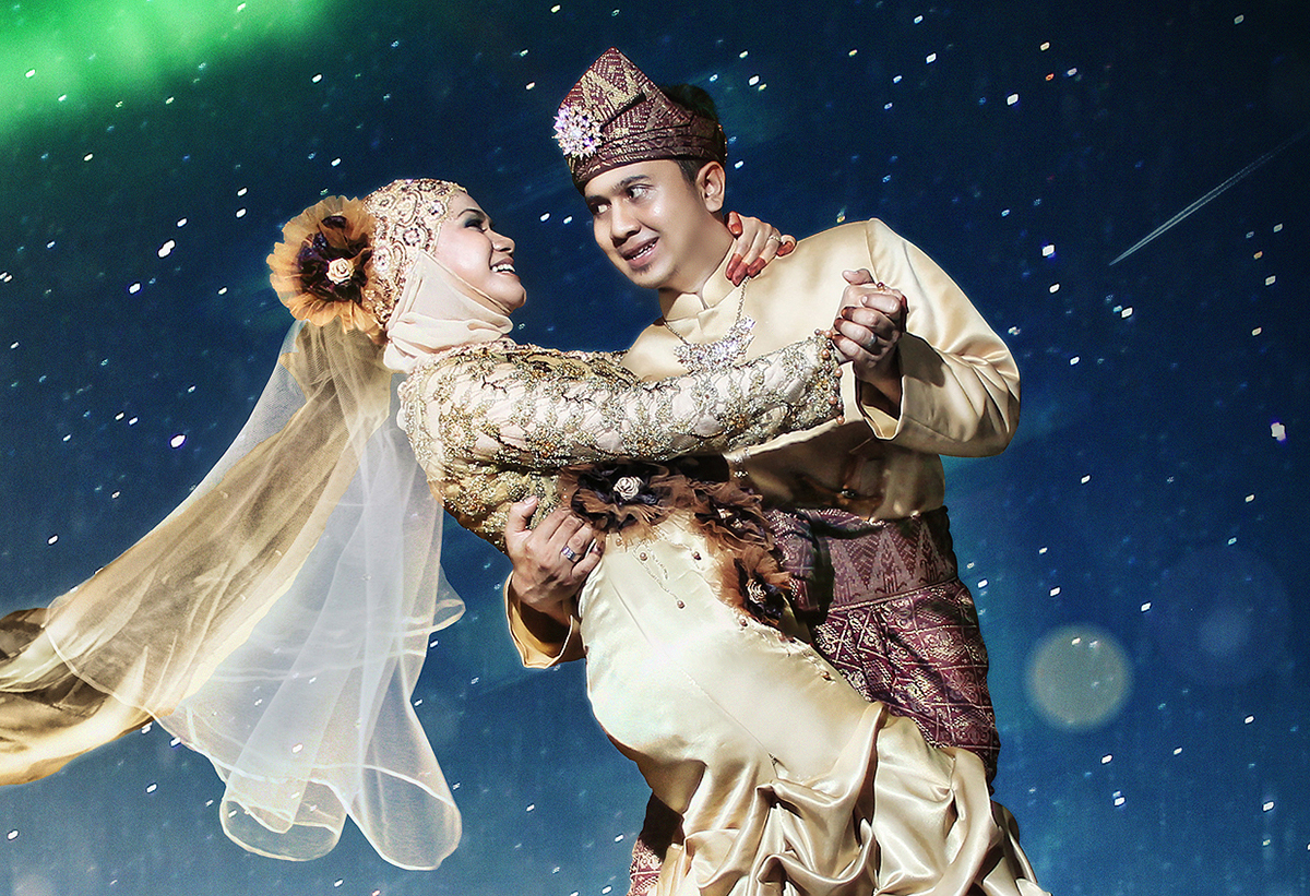 wedding fantasy manipulation malaysia muslim hills aurora retouch