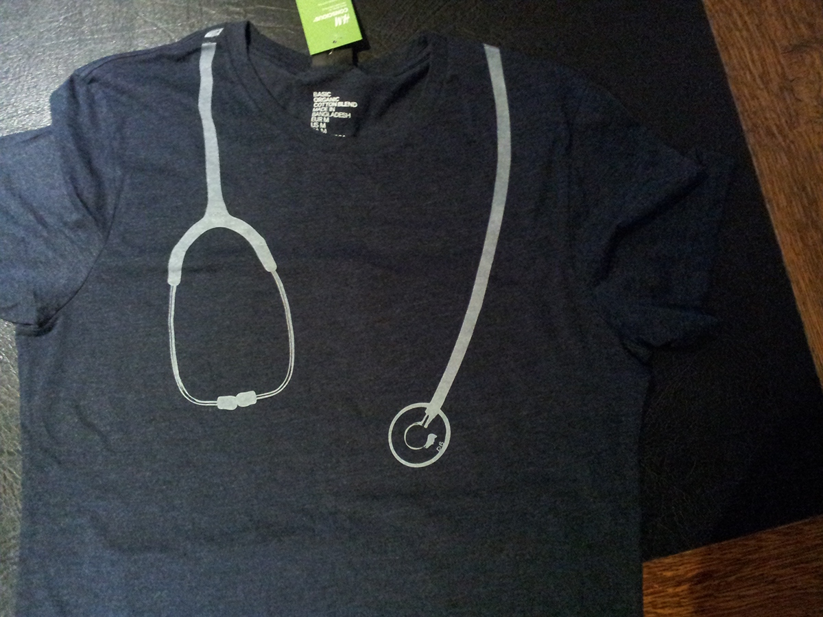 T Shirt shirt Printing medical stethoscope screen graphics University TRANSFER White fabric