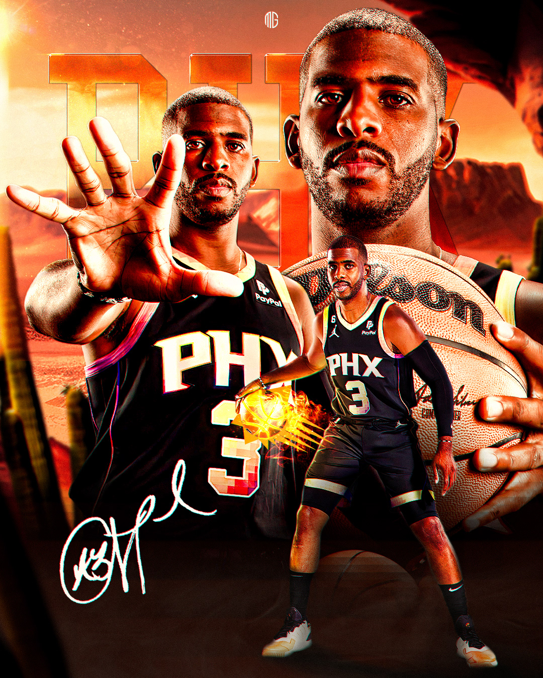 basketball Chris Paul design poster Social media post basketball design sports SportsDesign NBA