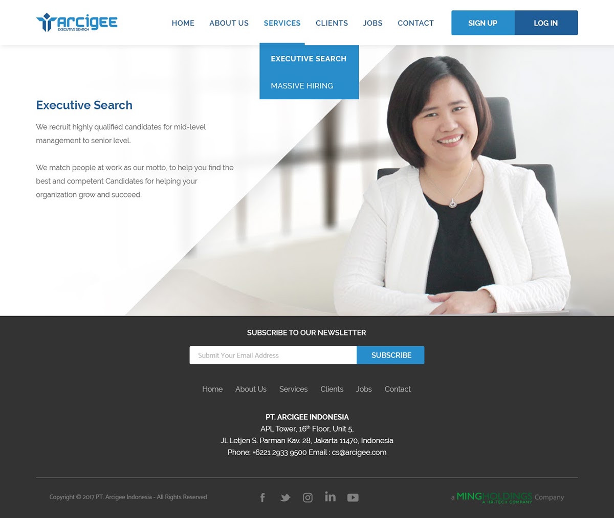 executive search candidate employe HRD job seeker Website Design Website user interface