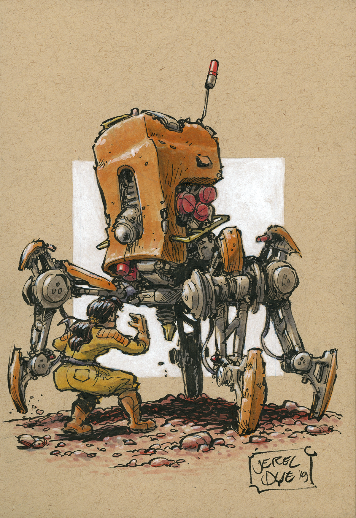 robots Scifi Drawing  Cartooning  comicsart Marker handdrawn brushpen mechanical hardsurfacedesign