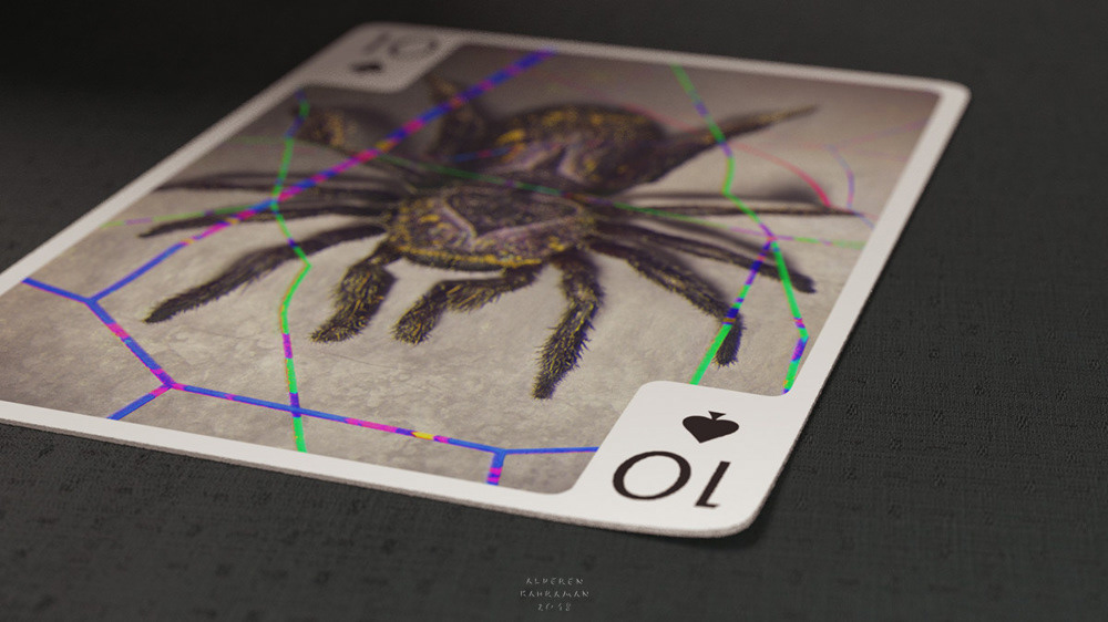 spider spades playing card blender blender 3d cycles 3D Digital Art  digital illustration