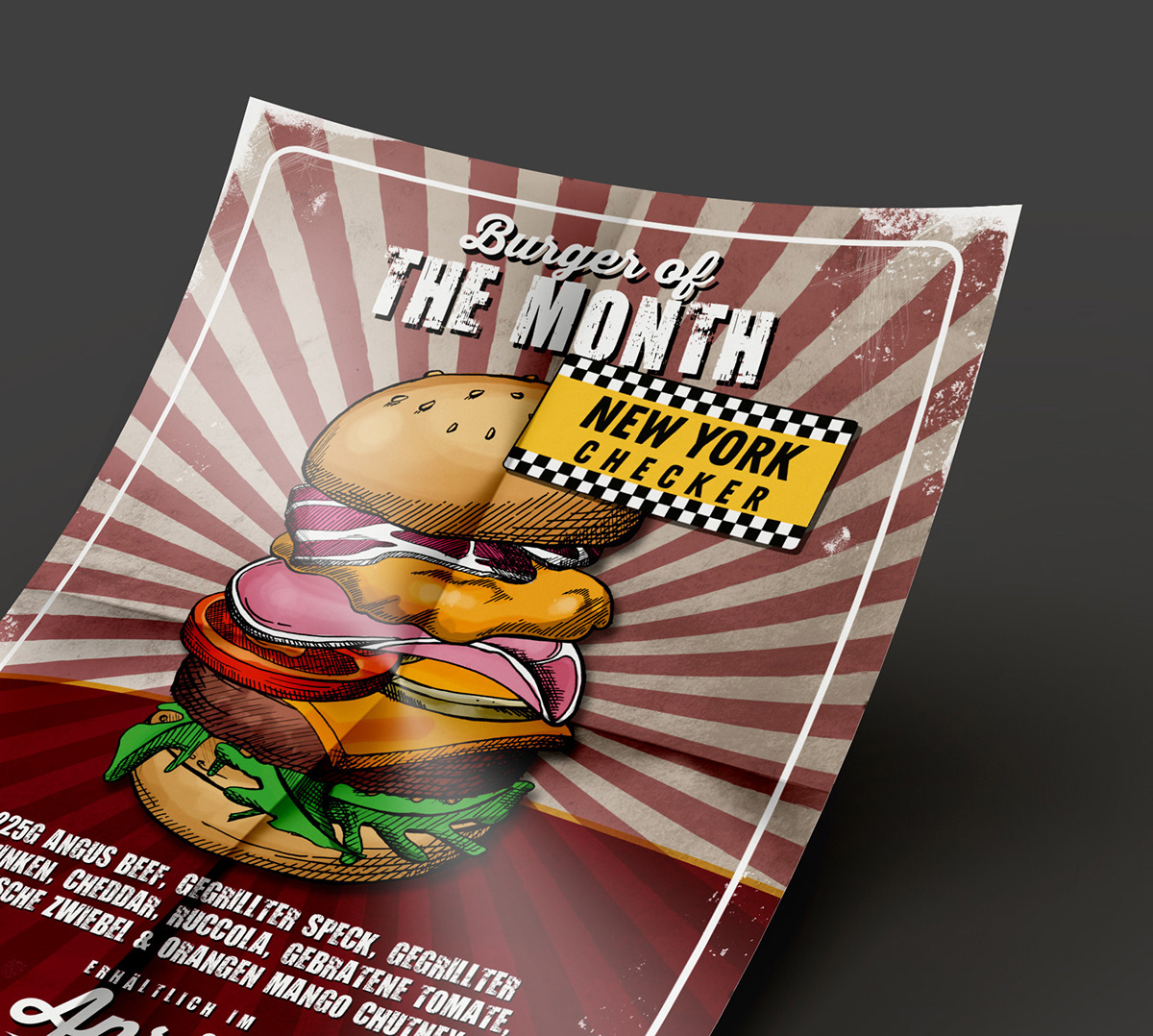 burger Corporate Design branding  brand Retro american Food  menu
