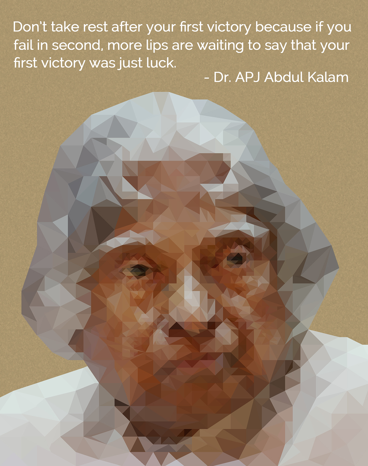 DR APJ Abdul Kalam lowpoly tribute quote president India Missile Man Scientist