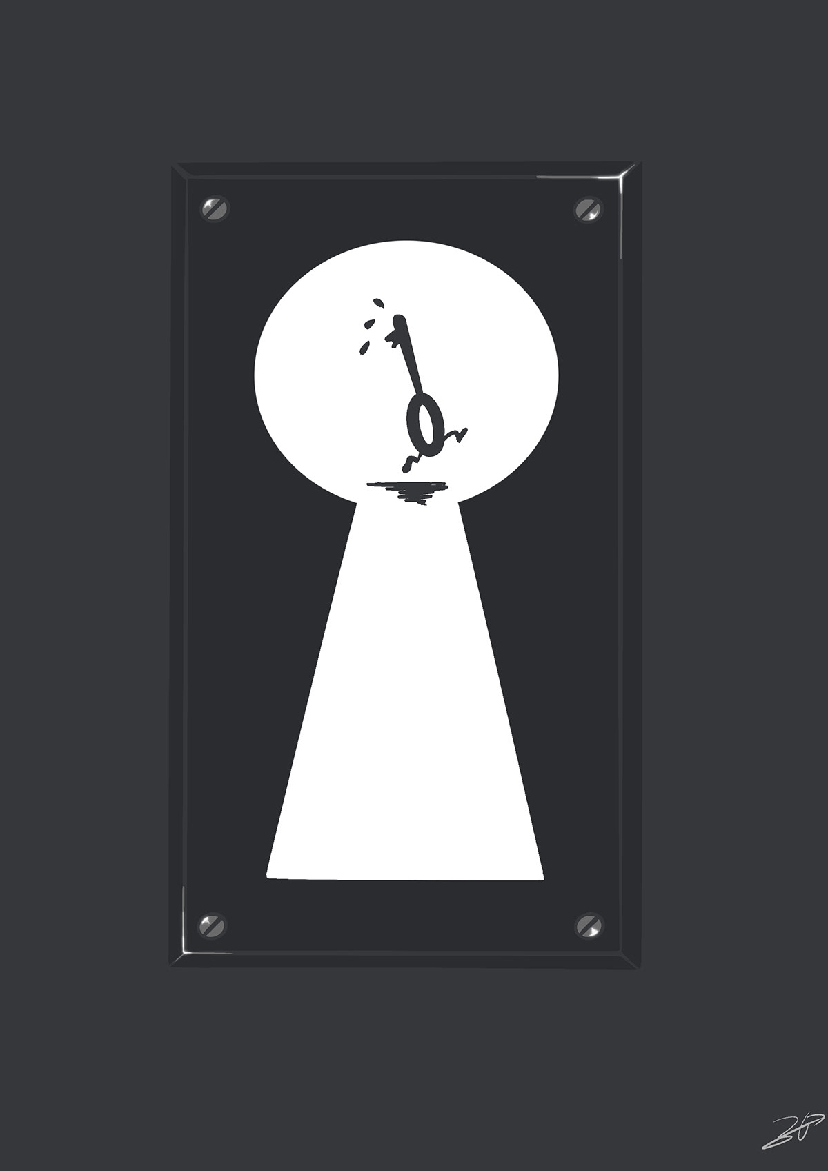 keyhole door freedom humour monochrome minimal Logo Design Fun escape shapes design