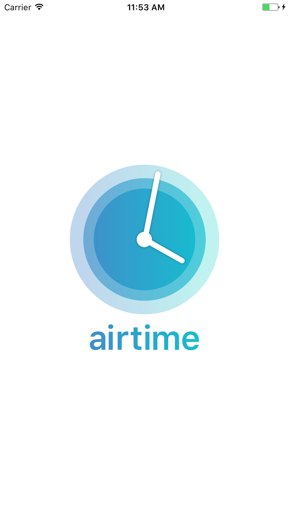 logo Icon airtime app design clocks blue time typography  