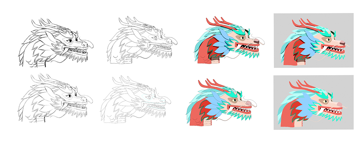 animation 2d luxury dragon traditional animation china motion motion design ads brand pekin