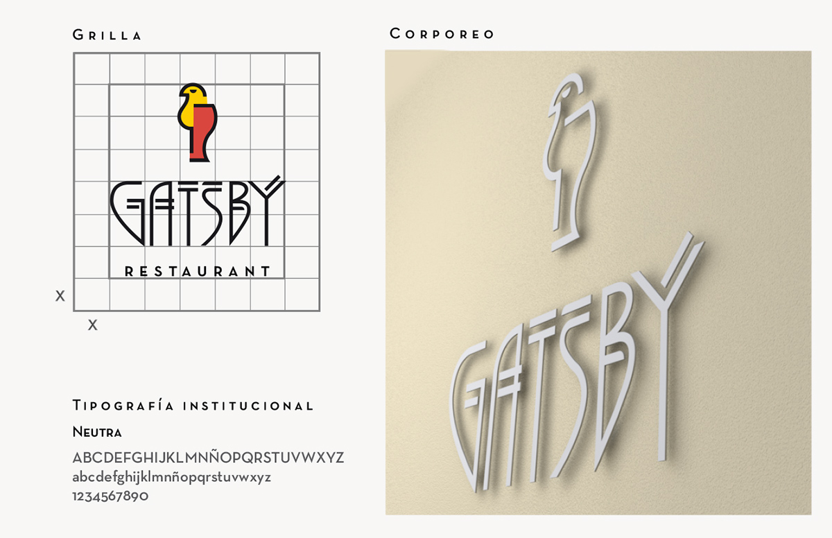 branding  art deco logo marca restaurant Manual de Marca brandbook gatsby lujo majestuosidad