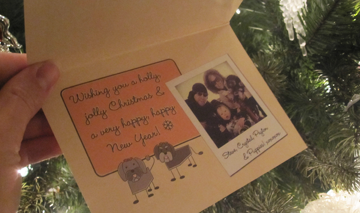 holiday card family Retro POLAROID christmas Tree Presents