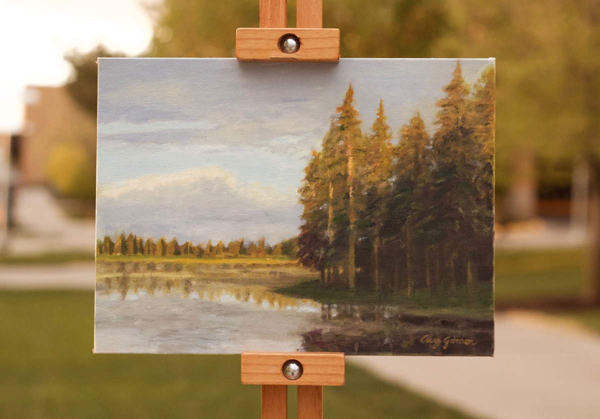 Adobe Portfolio Landscape oil trees lake