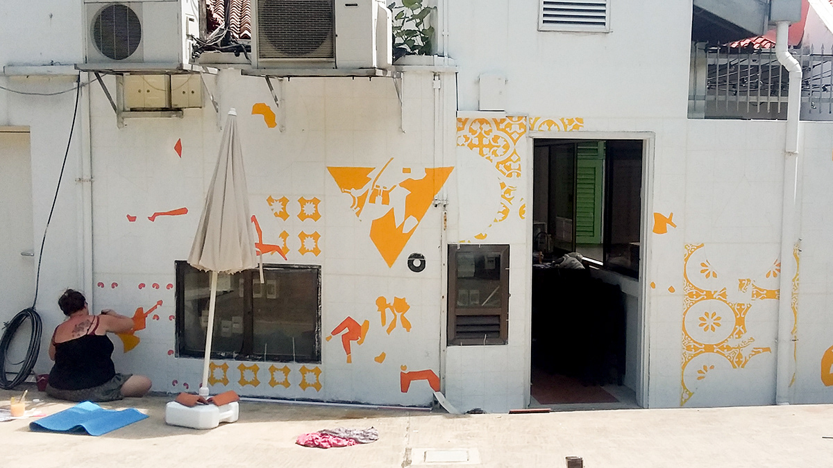tribetheory Mural singapore feminism workingwoman girlpower tiles