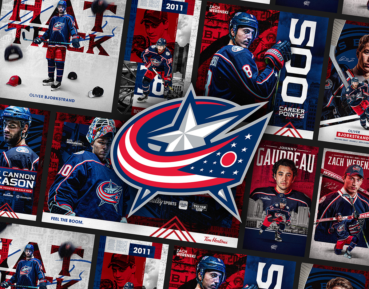 Blue Jackets concepts graphic design  hockey NHL Social Media Content sports Sports Branding